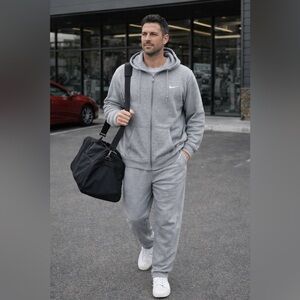 Nike Heather Gray Joggers + Hoodie Set